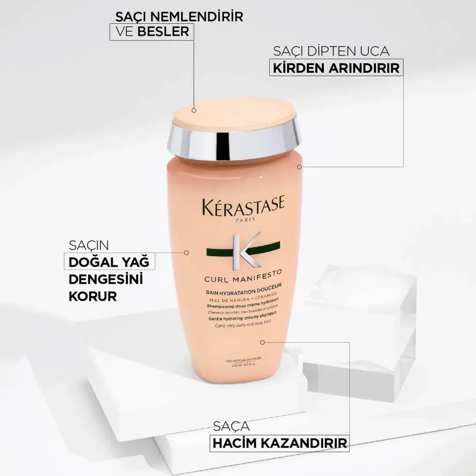 Kerastase Curl Manifesto Bain Hydratation Douceur Kıvırcık Saçlar için Besleyici Şampuan 250 ml