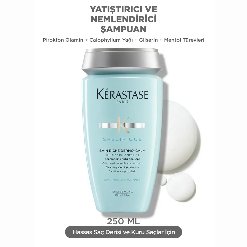 Kerastase Specifique Bain Dermocalm Riche Kuru Saç Derisi için Hassasiyet Karşıtı Şampuan 250 ml