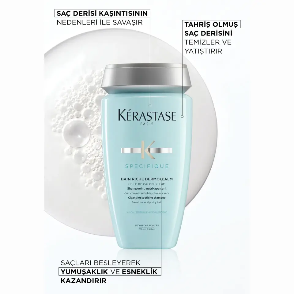 Kerastase Specifique Bain Dermocalm Riche Kuru Saç Derisi için Hassasiyet Karşıtı Şampuan 250 ml