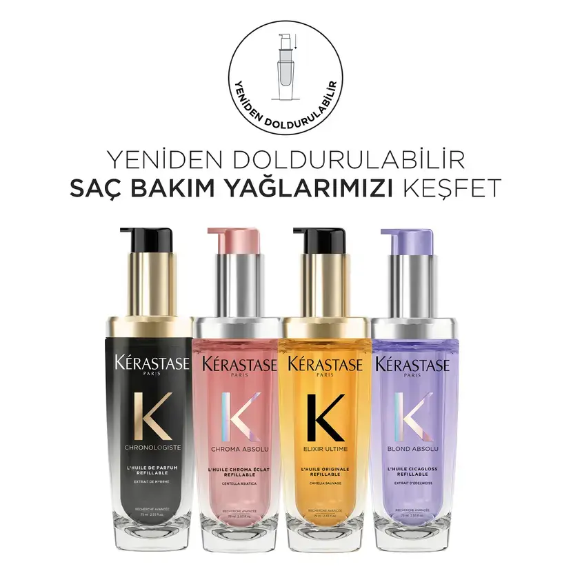 Kerastase Blond Absolu L'Huile Cicagloss Yeniden Doldurulabilir Nemlendirici Saç Bakım Yağı 75 ml