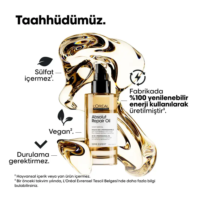 Loreal Professionnel Paris Serie Expert Absolut Repair Yıpranmış Saçlar için 10 Etkili Mucizevi Bakım Yağı 90 ml