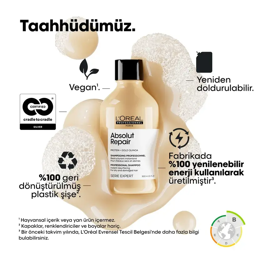 Loreal Professionnel Paris Serie Expert Absolut Repair Yıpranmış Saçlar için Onarıcı Şampuan 300 ml