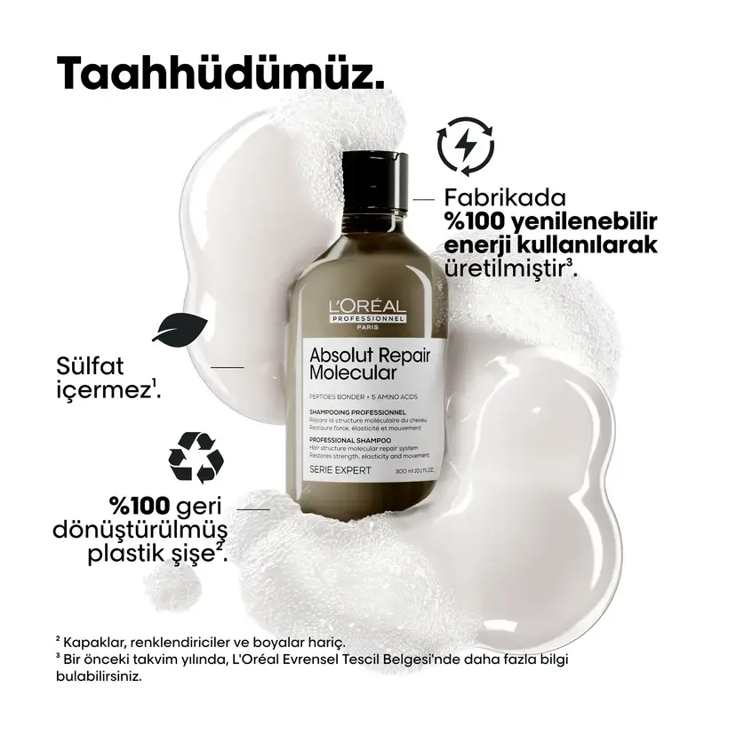 Loreal Professionnel Paris Serie Expert Absolut Repair Molecular Tüm Yıpranmış Saçlar İçin Arındırıcı Şampuan 300 ml