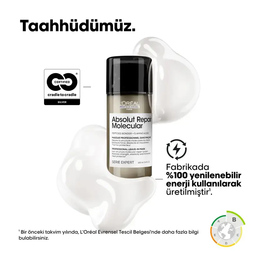 Loreal Professionnel Paris Serie Expert Absolut Repair Molecular Tüm Yıpranmış Saçlar İçin Durulanmayan Maske 100 ml