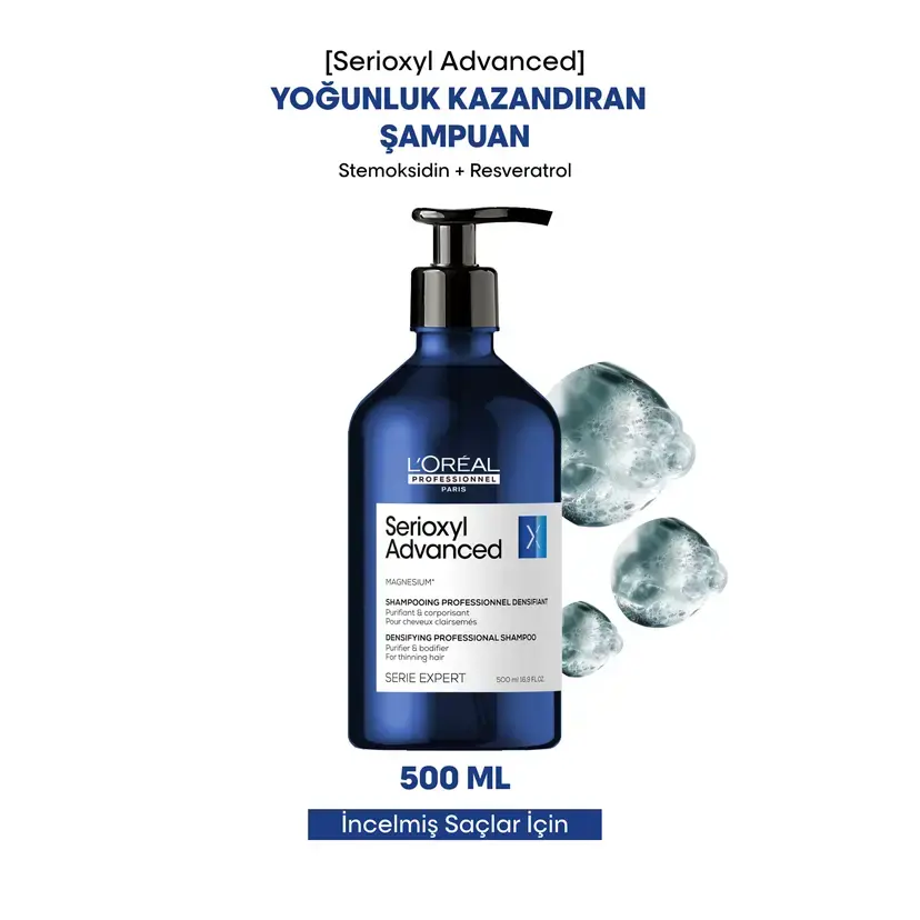 Loreal Professionnel Paris Serie Expert Serioxyl Advanced İncelmiş Saç Telleri için Yoğunluk Kazandıran Şampuan 500 ml